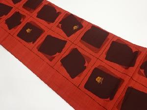 リサイクル　色紙に花模様織出し洒落袋帯